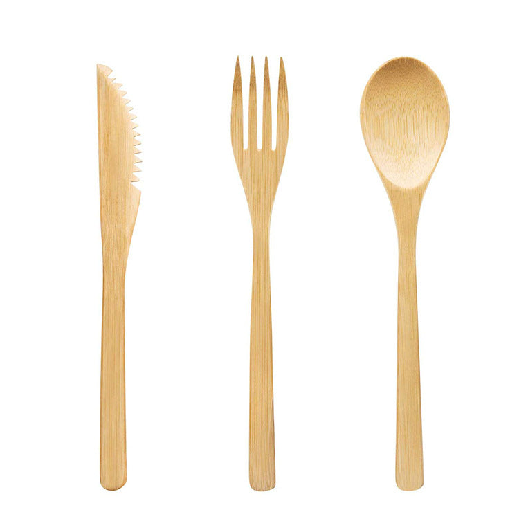 (Travel) Bamboo Cutlery Cutler+ Stainless Steel Straw + Chopsticks Cutlery Set